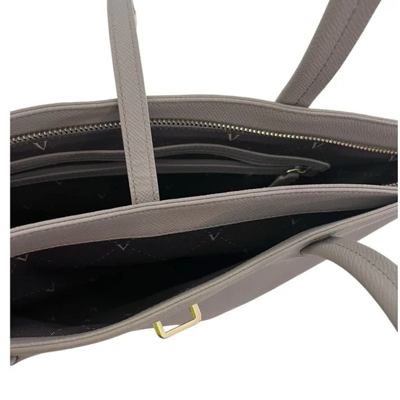 VINCE CAMUTO Leila Gray Driftwood Saffiano Leather Tote Bag - Picture 3 of 14